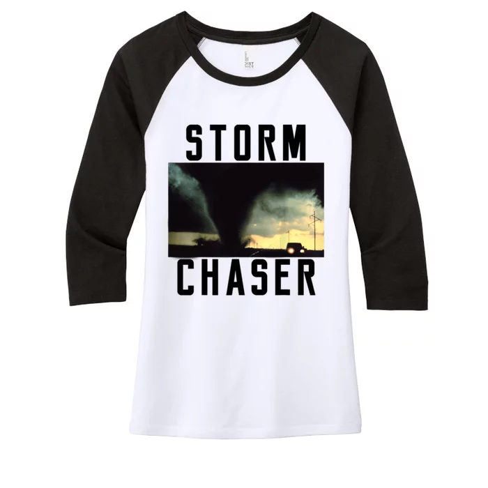 Storm Chaser Tornado Picture Weather Meteorologist Women's Tri-Blend 3/4-Sleeve Raglan Shirt