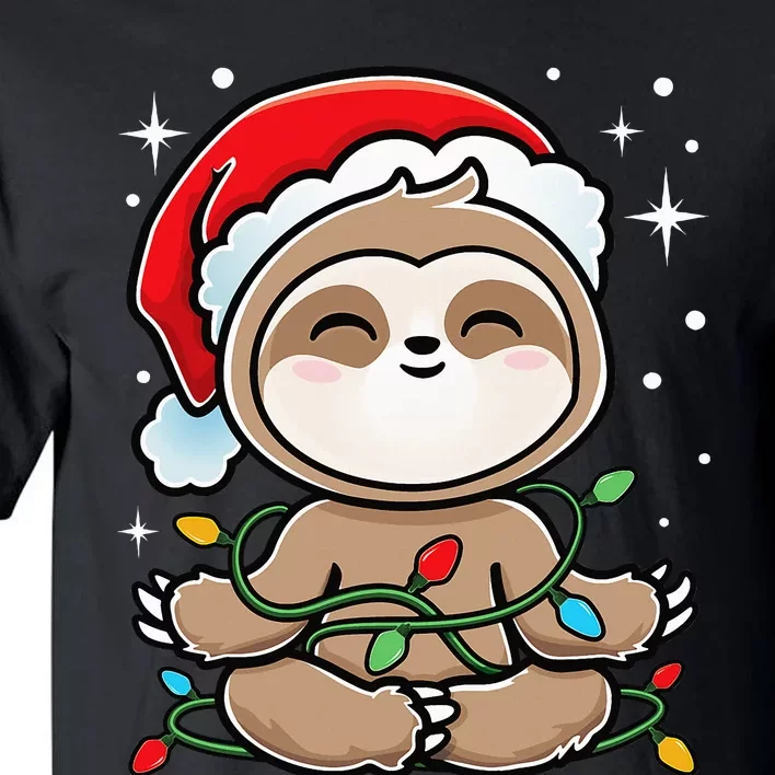 Sloth Christmas Tree Lights Kawaii Sloth Adorable Tall T-Shirt