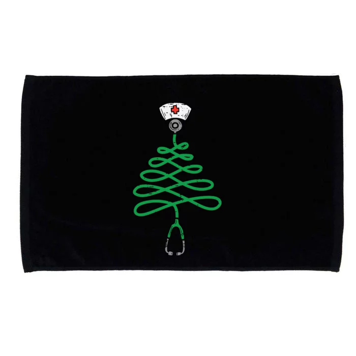 Stethoscope Christmas Tree Nurse Christmas Scrub Top Xmas Microfiber Hand Towel