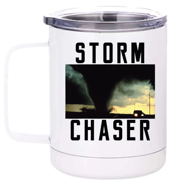 Storm Chaser Tornado Picture Weather Meteorologist Front & Back 12oz Stainless Steel Tumbler Cup