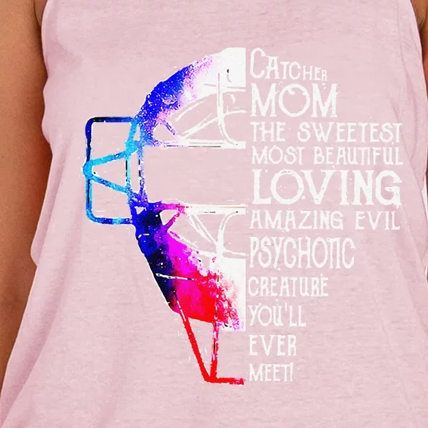 Softball Catchermom The Sweetest MotherS Day Costume Women's Knotted Racerback Tank