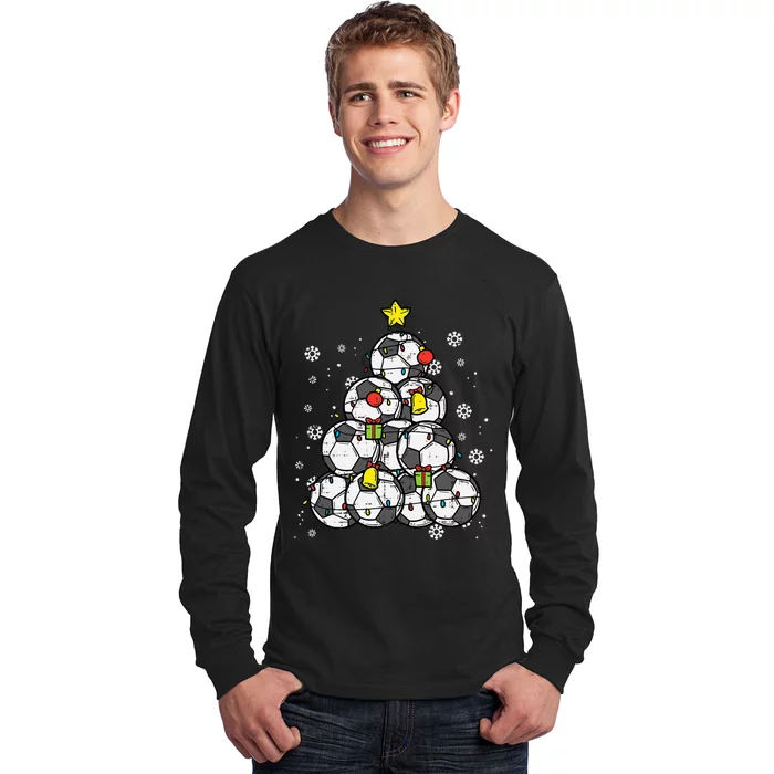 Soccer Christmas Tree Ornament Long Sleeve Shirt