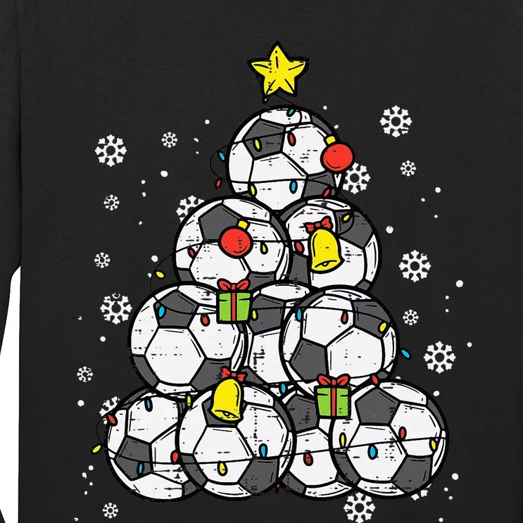 Soccer Christmas Tree Ornament Long Sleeve Shirt