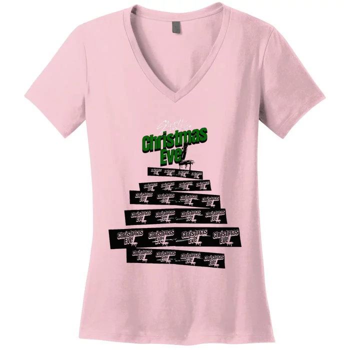 Stray Christmas Tree Evel Music Band Lover Women's V-Neck T-Shirt