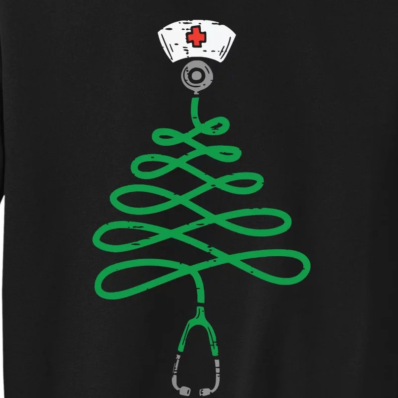 Stethoscope Christmas Tree Nurse Christmas Scrub Top Xmas Sweatshirt