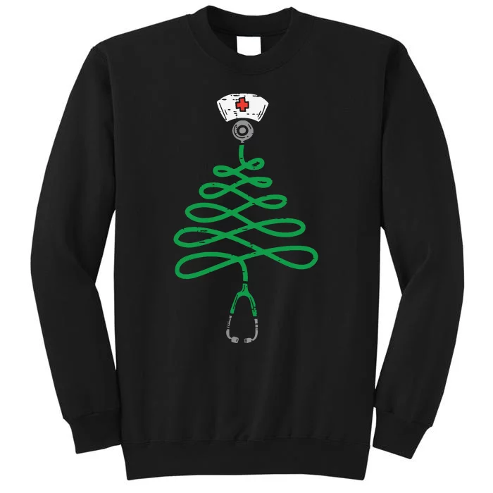 Stethoscope Christmas Tree Nurse Christmas Scrub Top Xmas Sweatshirt