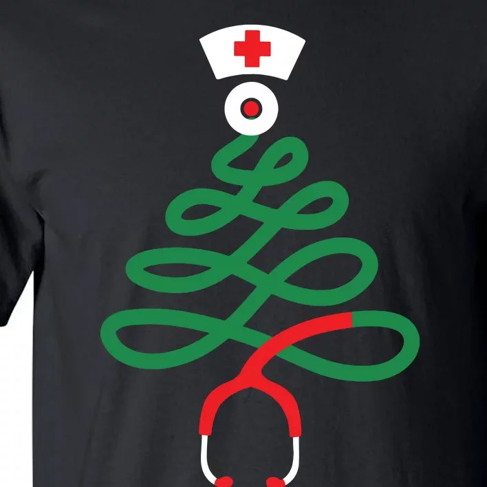 Stethoscope Christmas Tree Nursing Funny Nurse Rn Lpn Squad Tall T-Shirt