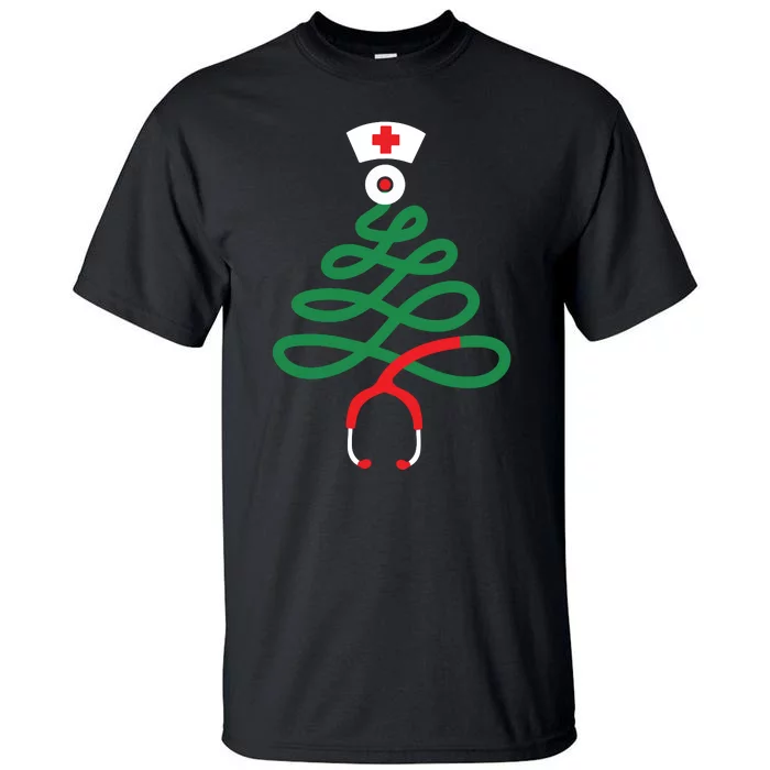 Stethoscope Christmas Tree Nursing Funny Nurse Rn Lpn Squad Tall T-Shirt