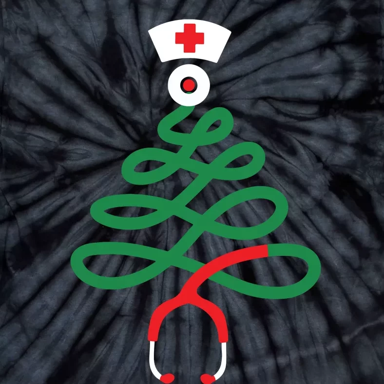 Stethoscope Christmas Tree Nursing Funny Nurse Rn Lpn Squad Tie-Dye T-Shirt