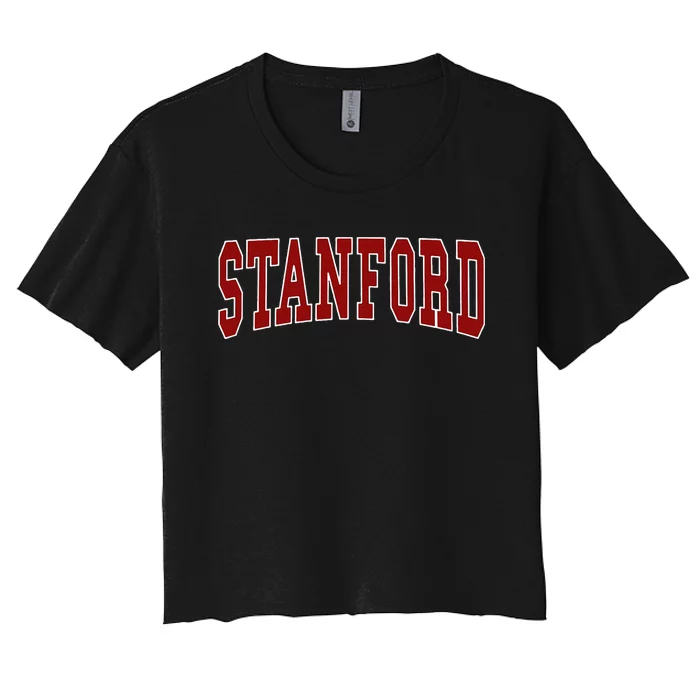 S.T.A.N.F.O.R.D California Throwback Design Classic Women's Crop Top Tee