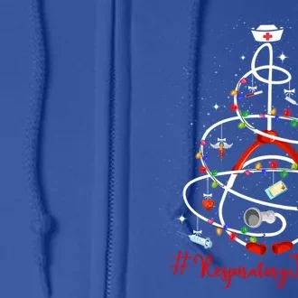 Stethoscope Christmas Tree For Respiratory Therapist Gift Full Zip Hoodie