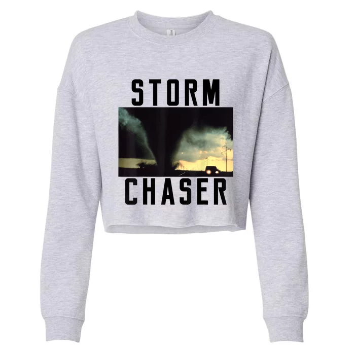 Storm Chaser Tornado Picture Gift Weather Meteorologist Gift Cropped Pullover Crew