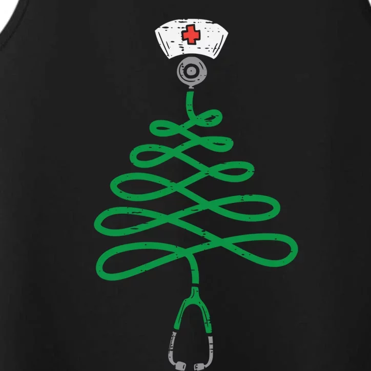 Stethoscope Christmas Tree Nurse Christmas Pajamas Xmas Pjs Meaningful Gift Performance Tank