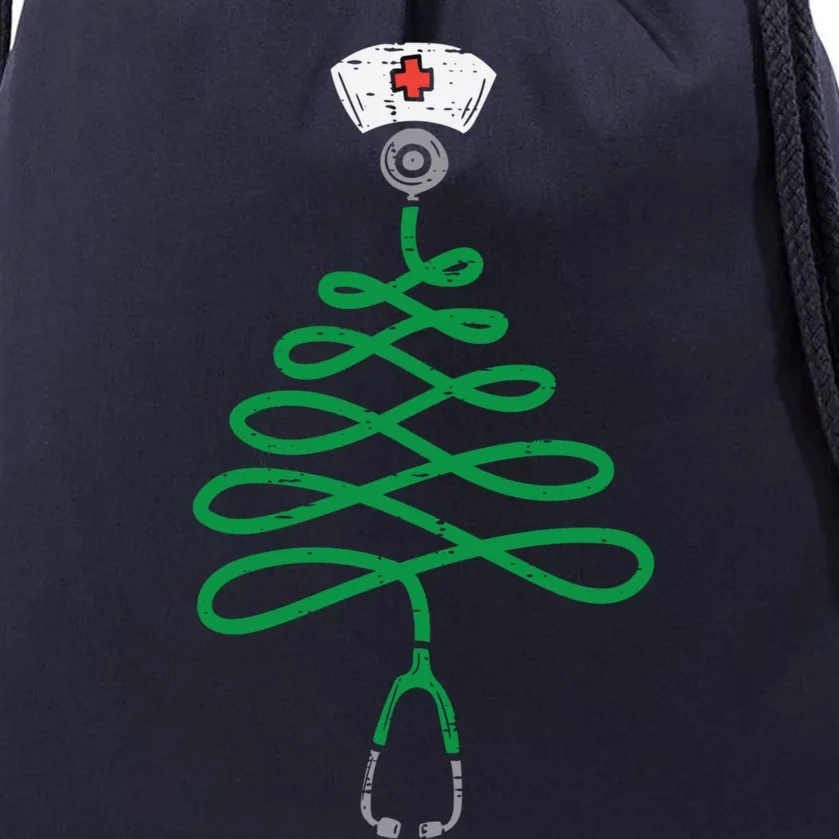 Stethoscope Christmas Tree Nurse Christmas Pajamas Xmas Pjs Meaningful Gift Drawstring Bag