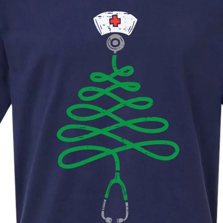 Stethoscope Christmas Tree Nurse Christmas Pajamas Xmas Pjs Meaningful Gift Sueded Cloud Jersey T-Shirt