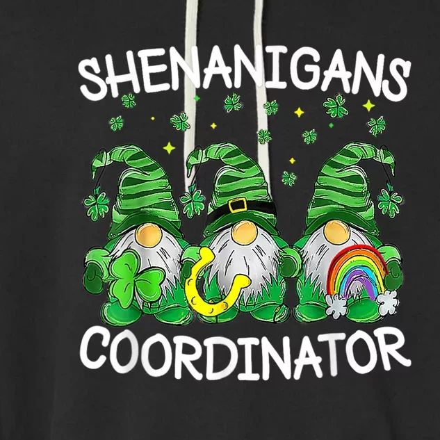 Shenanigans Coordinator Teachers St Patricks Day Gnomes Garment-Dyed Fleece Hoodie