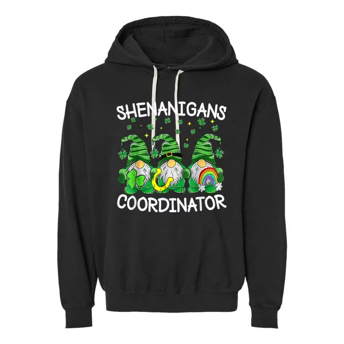 Shenanigans Coordinator Teachers St Patricks Day Gnomes Garment-Dyed Fleece Hoodie