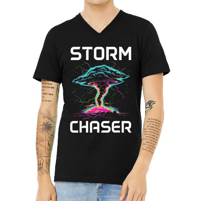 Storm Chasing Tornado Chaser Meteorologist Meteorology V-Neck T-Shirt