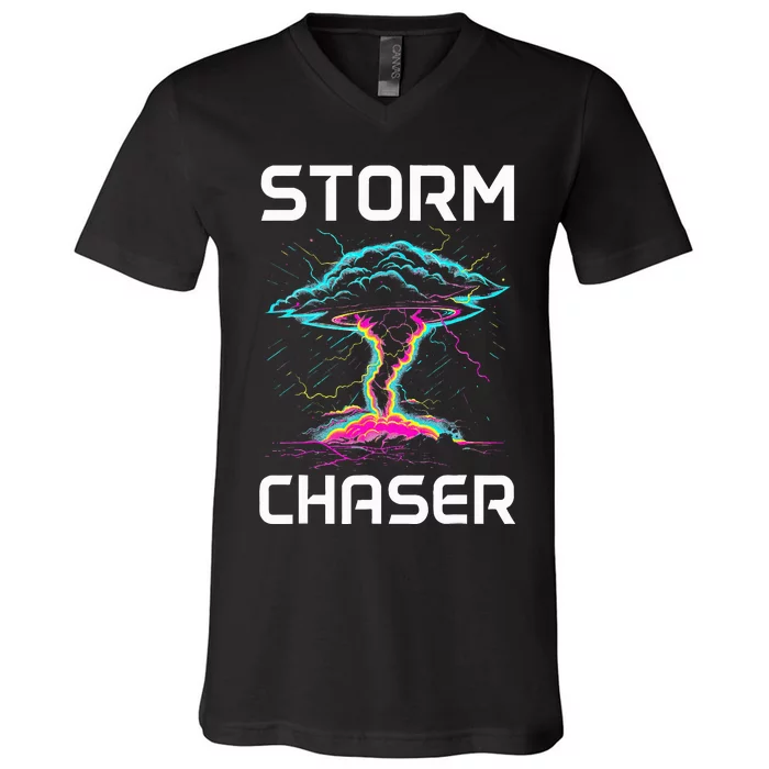 Storm Chasing Tornado Chaser Meteorologist Meteorology V-Neck T-Shirt