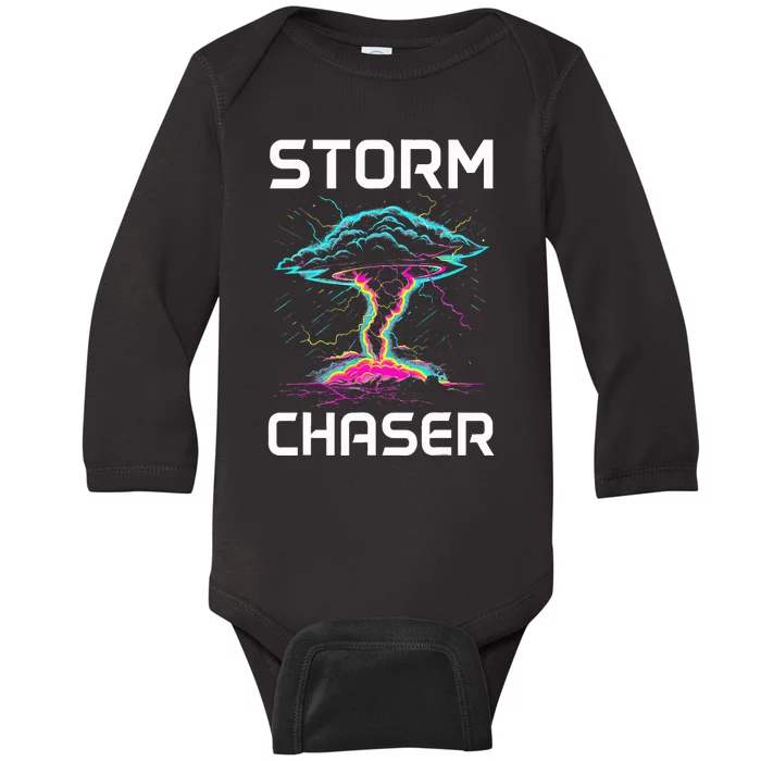 Storm Chasing Tornado Chaser Meteorologist Meteorology Baby Long Sleeve Bodysuit