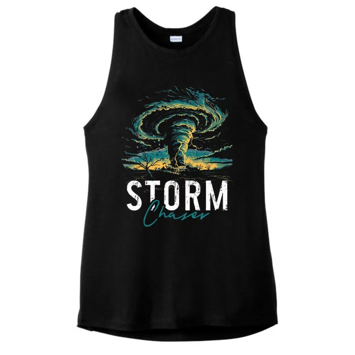 Storm Chasing Tornado Chaser Meteorologist Meteorology Ladies Tri-Blend Wicking Tank