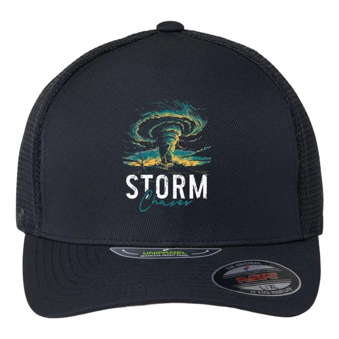 Storm Chasing Tornado Chaser Meteorologist Meteorology Flexfit Unipanel Trucker Cap