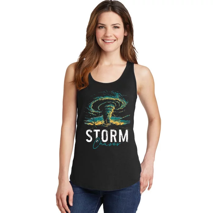 Storm Chasing Tornado Chaser Meteorologist Meteorology Ladies Essential Tank