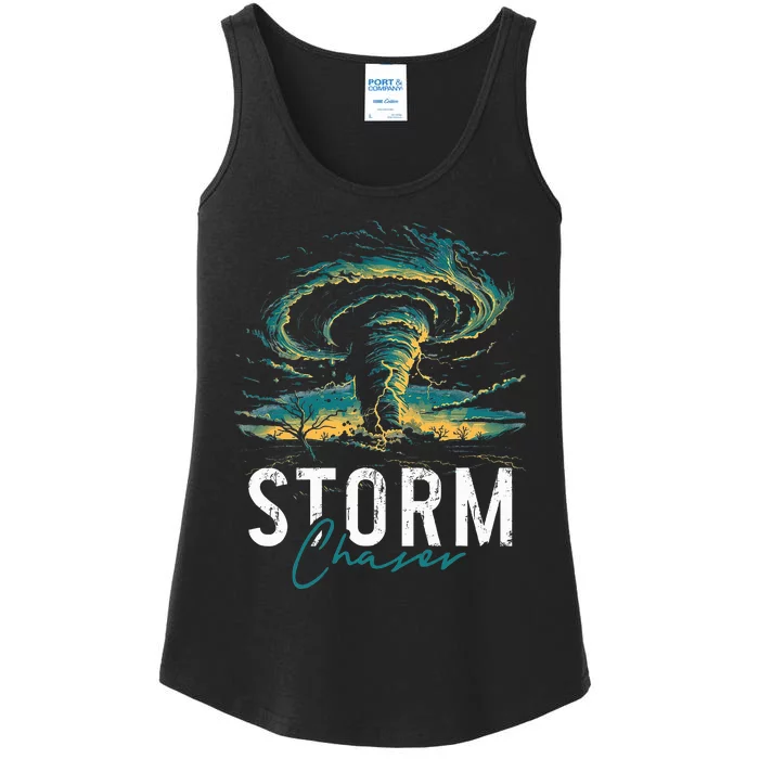 Storm Chasing Tornado Chaser Meteorologist Meteorology Ladies Essential Tank