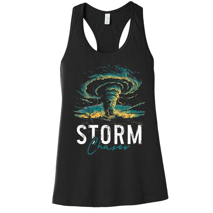 Storm Chasing Tornado Chaser Meteorologist Meteorology Women's Racerback Tank