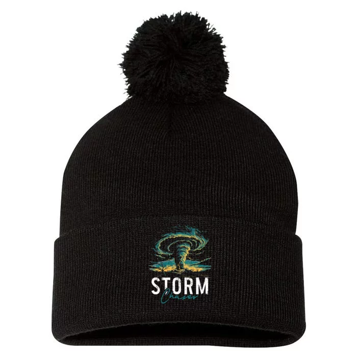 Storm Chasing Tornado Chaser Meteorologist Meteorology Pom Pom 12in Knit Beanie