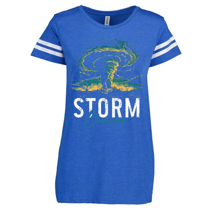 Storm Chasing Tornado Chaser Meteorologist Meteorology Enza Ladies Jersey Football T-Shirt