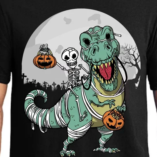 Skeleton Costume TRex Cemetery Halloween Trick Rawr Treat Funny Gift Pajama Set