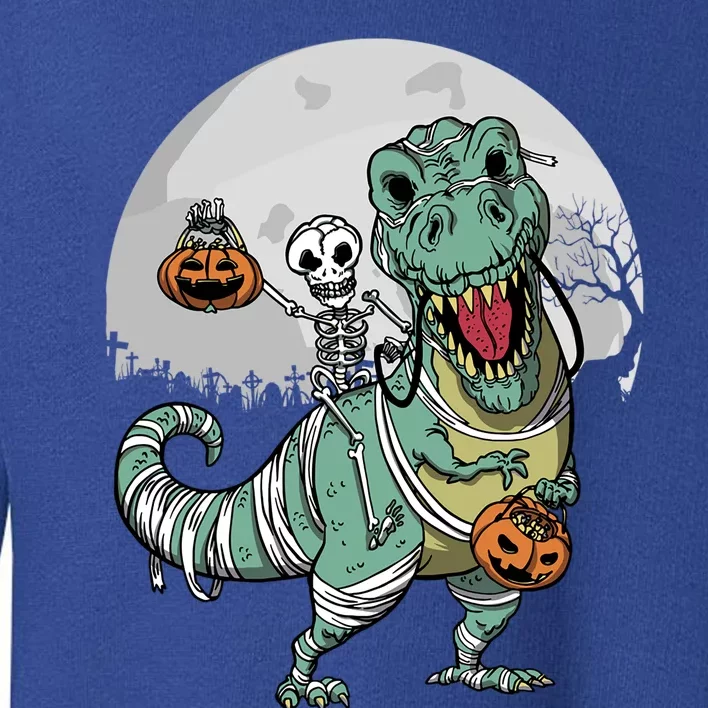 Skeleton Costume TRex Cemetery Halloween Trick Rawr Treat Funny Gift Toddler Sweatshirt