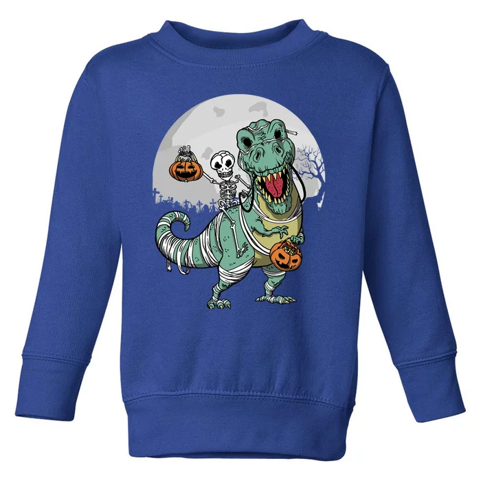 Skeleton Costume TRex Cemetery Halloween Trick Rawr Treat Funny Gift Toddler Sweatshirt