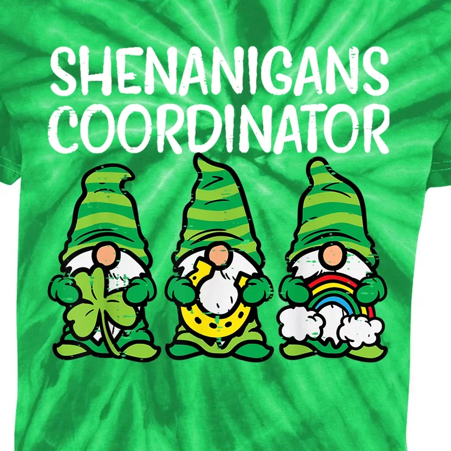 Shenanigans Coordinator Teacher St Patricks Day, St Patricks Day Gnome Kids Tie-Dye T-Shirt