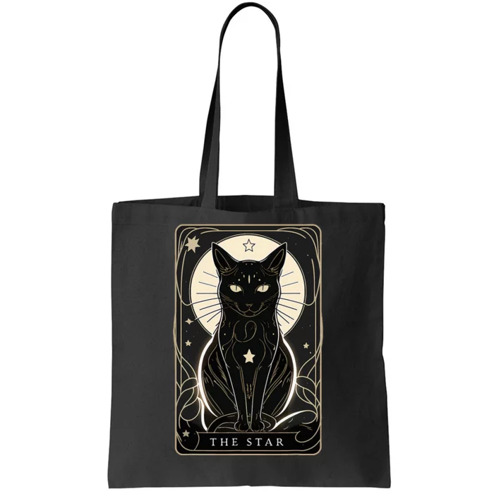 Star Cat Tarot Card Graphic For Tarot Cat Lovers Tote Bag