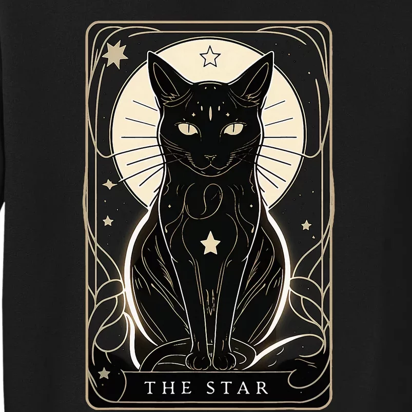 Star Cat Tarot Card Graphic For Tarot Cat Lovers Tall Sweatshirt