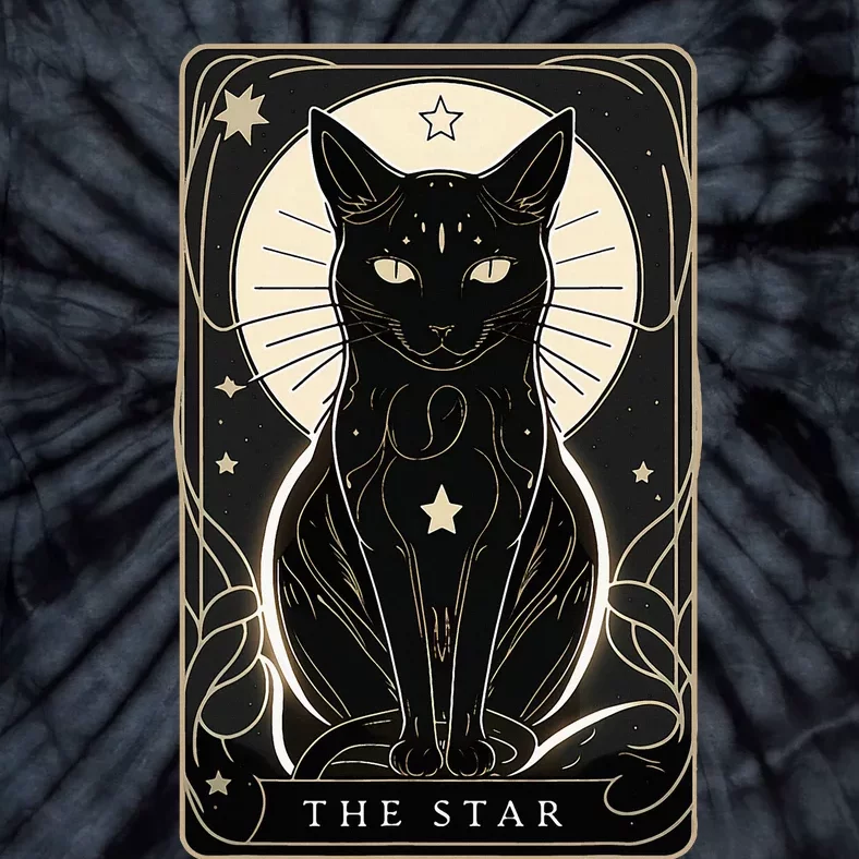 Star Cat Tarot Card Graphic For Tarot Cat Lovers Tie-Dye T-Shirt