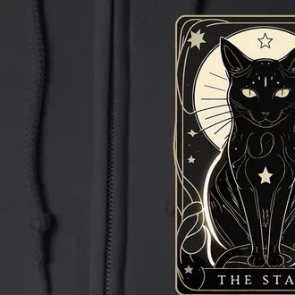 Star Cat Tarot Card Graphic For Tarot Cat Lovers Full Zip Hoodie