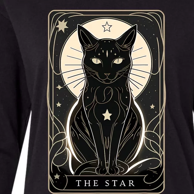 Star Cat Tarot Card For Tarot Cat Lovers Womens Cotton Relaxed Long Sleeve T-Shirt