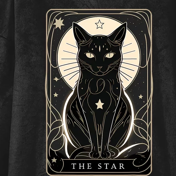 Star Cat Tarot Card For Tarot Cat Lovers Hooded Wearable Blanket