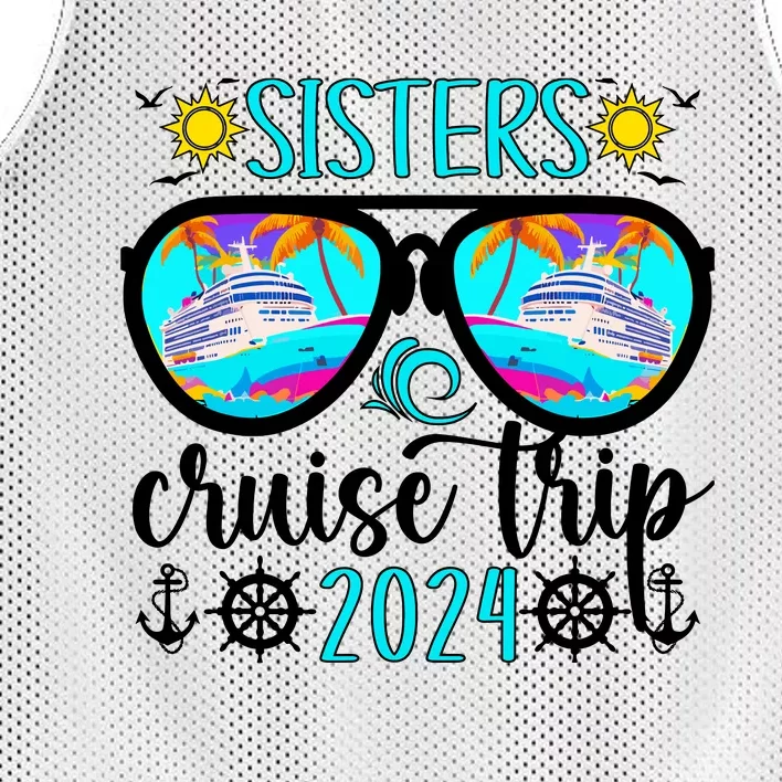 Sisters Cruise Trip 2024 Vacation Travel Sisters Cruising Mesh Reversible Basketball Jersey Tank