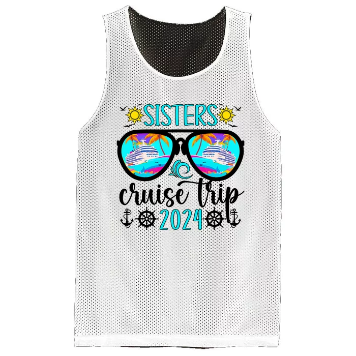 Sisters Cruise Trip 2024 Vacation Travel Sisters Cruising Mesh Reversible Basketball Jersey Tank