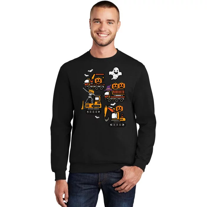 Spooky Construction Trucks Halloween Costume Sweatshirt