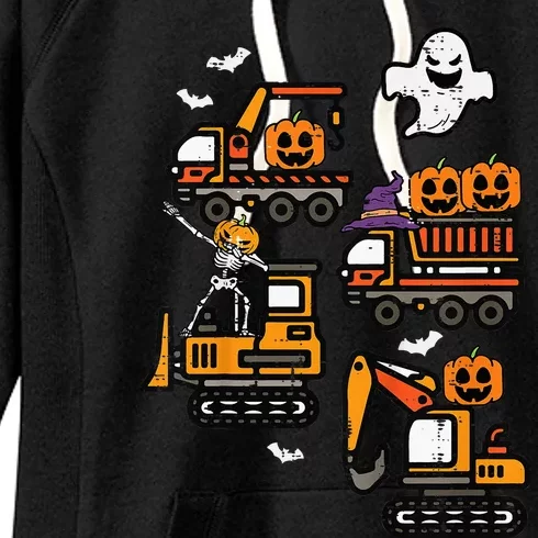 Spooky Construction Trucks Halloween Costume Women's Fleece Hoodie