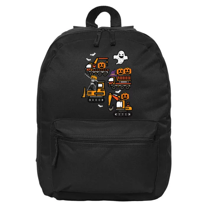 Spooky Construction Trucks Halloween Costume 16 in Basic Backpack