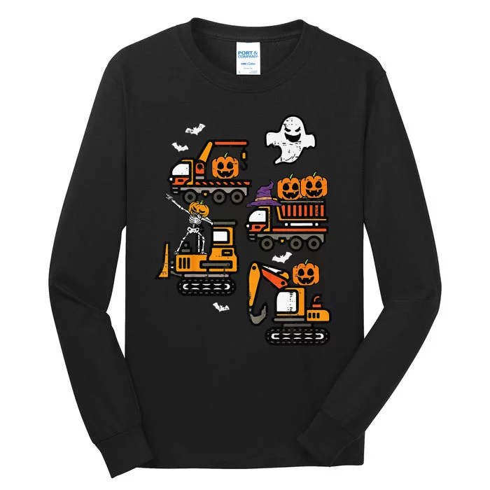 Spooky Construction Trucks Halloween Costume Tall Long Sleeve T-Shirt