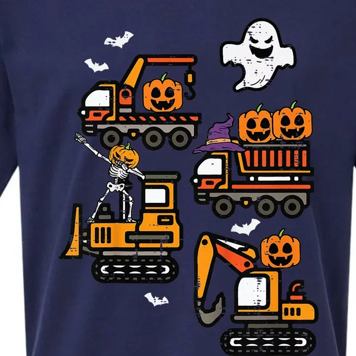 Spooky Construction Trucks Halloween Costume Sueded Cloud Jersey T-Shirt