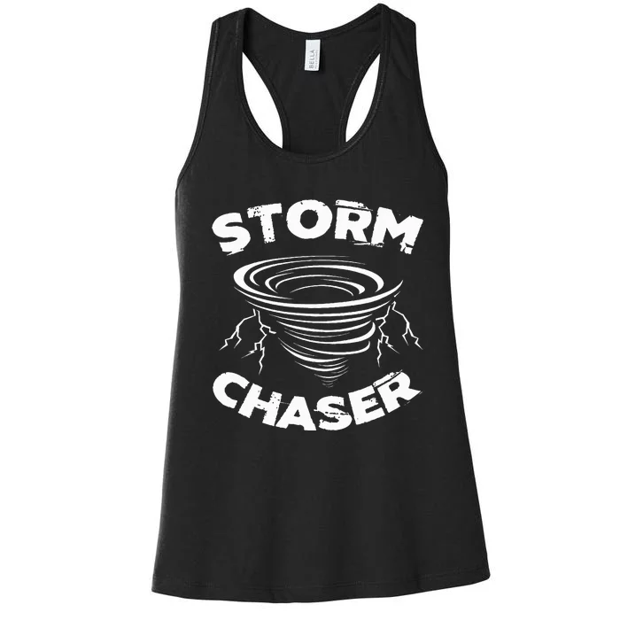 Storm Chaser Tornado Chasing Meteorologist Hurricane Women's Racerback Tank