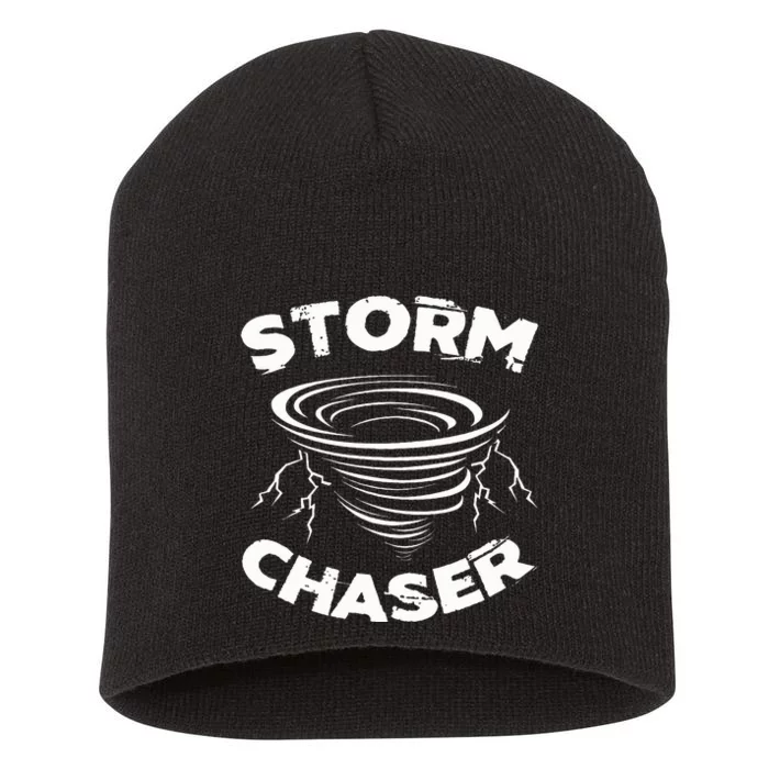 Storm Chaser Tornado Chasing Meteorologist Hurricane Short Acrylic Beanie